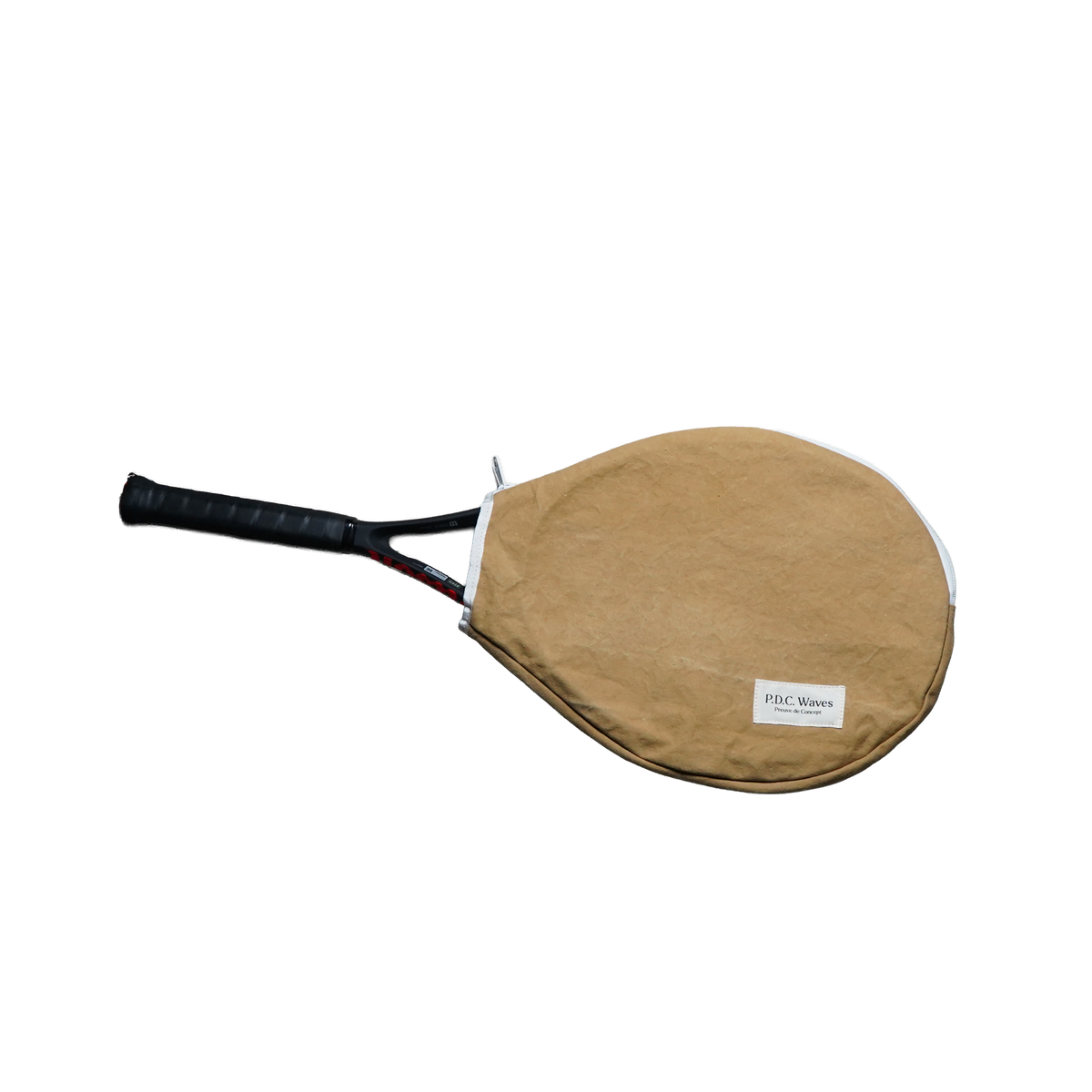 Tennis Racket Cover + Large Khaki Boat Shrunk Canvas Tote Kit