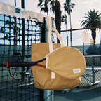 Tennis Racket Cover + Large Khaki Boat Shrunk Canvas Tote Kit