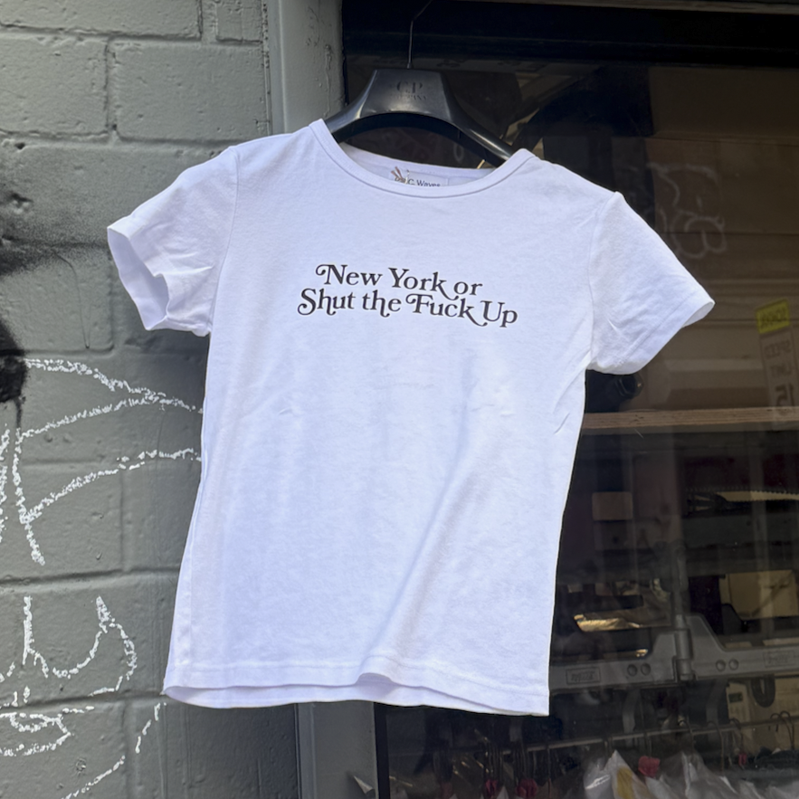 New York or Shut the F*ck Up Baby Rib Tee